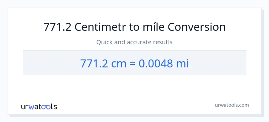 Konverze z Centimetry na míle: 771.2