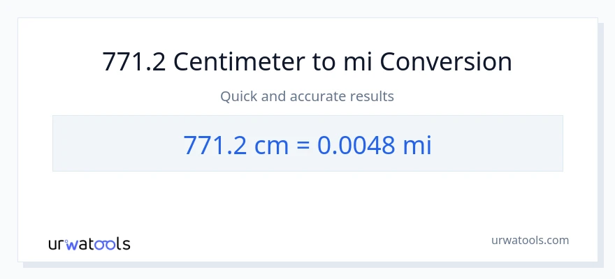 771.2 Centimeter til miles konvertering