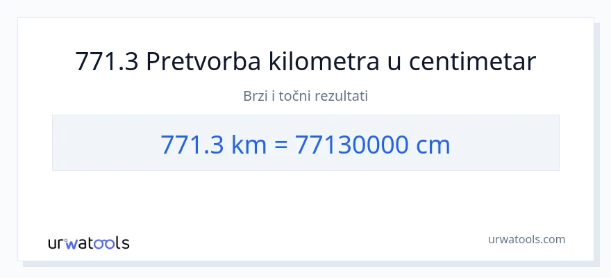 Konverzija od kilometara do Centimetri: 771.3
