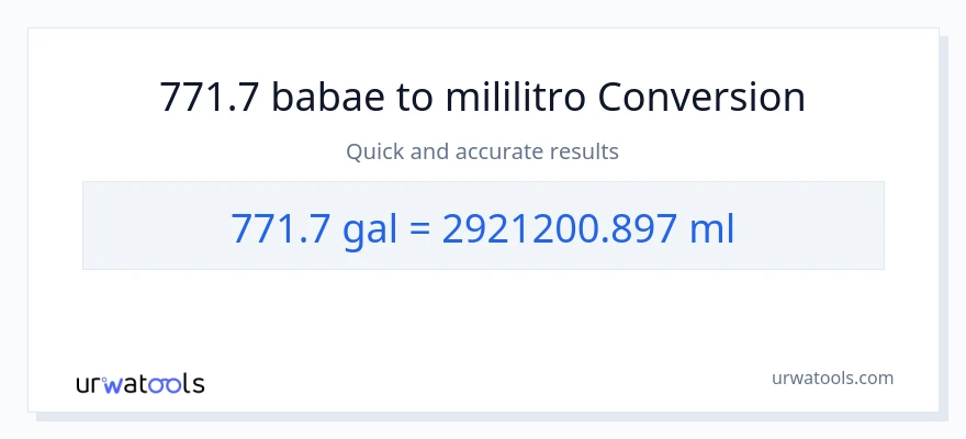 771.7 Mga galon patungong mga mililitro na conversion