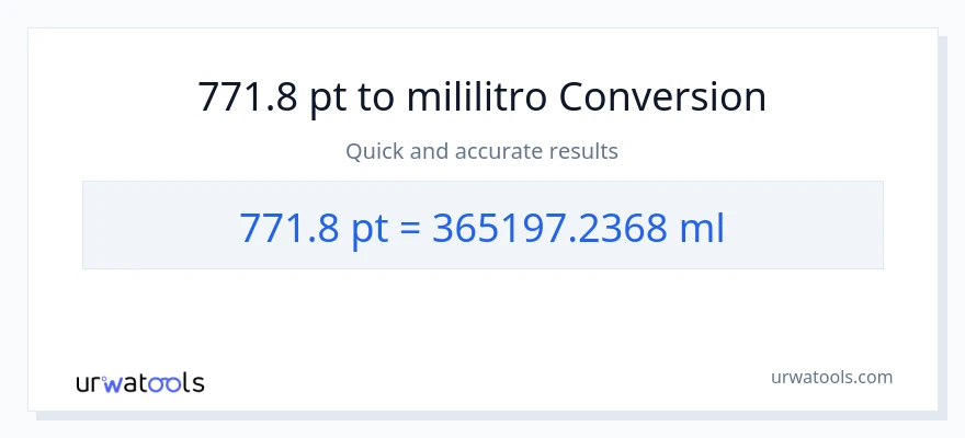 771.8 Pints patungong mga mililitro na conversion