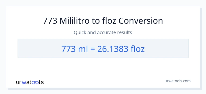 773 mga mililitro patungong mga onsa ng likido na conversion