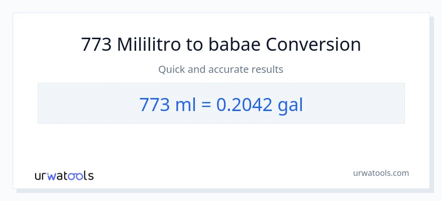 773 mga mililitro patungong Mga galon na conversion