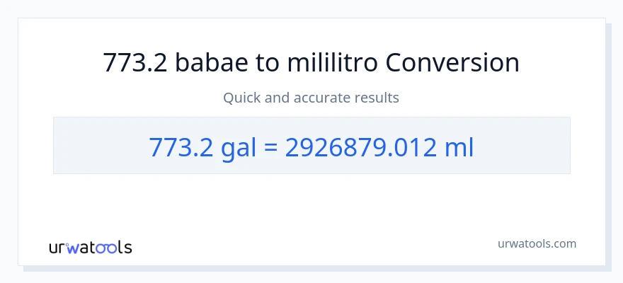 773.2 Mga galon patungong mga mililitro na conversion