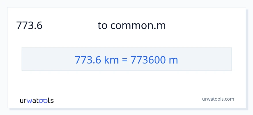 773.6 կիլոմետրեր-ից Հաշվիչներ փոխակերպում
