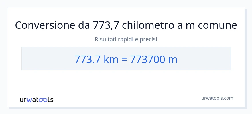 Conversione da 773.7 chilometri a metri