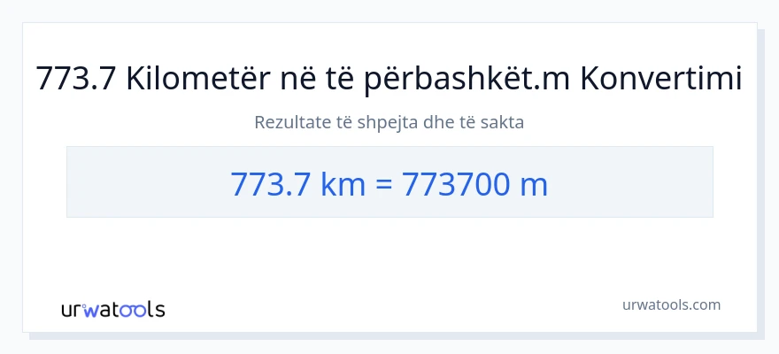 Konvertimi 773.7 kilometra në Matës