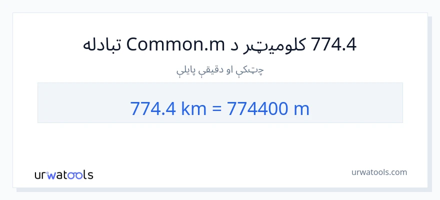 774.4 کیلومتره ته متره بدلون