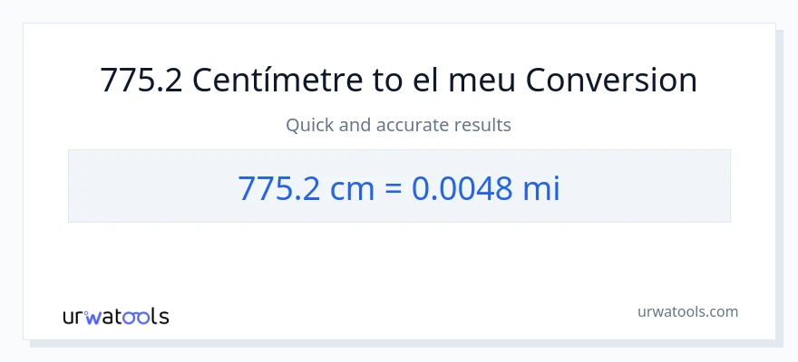 Conversió de 775.2 Centímetres a milles