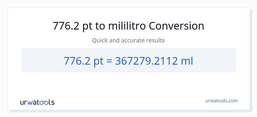 776.2 Pints patungong mga mililitro na conversion