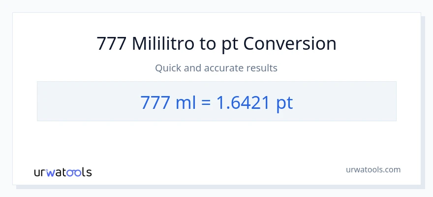 777 mga mililitro patungong Pints na conversion