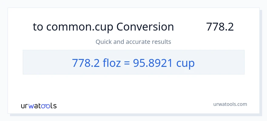 تبدیل 778.2 اونس مایع به فنجان‌ها