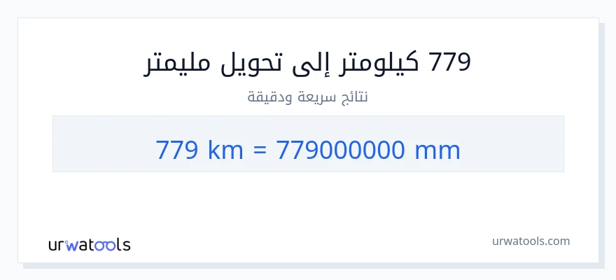 التحويل من 779 كيلومترات إلى مليمترات