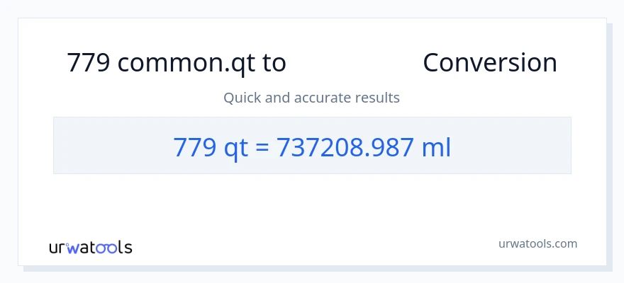 تبدیل 779 Quarts به میلی‌لیتر