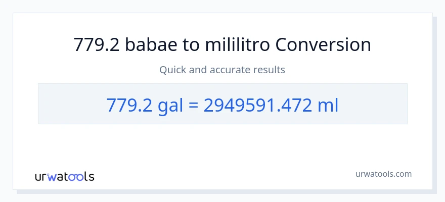 779.2 Mga galon patungong mga mililitro na conversion