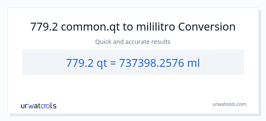 779.2 Quarts patungong mga mililitro na conversion