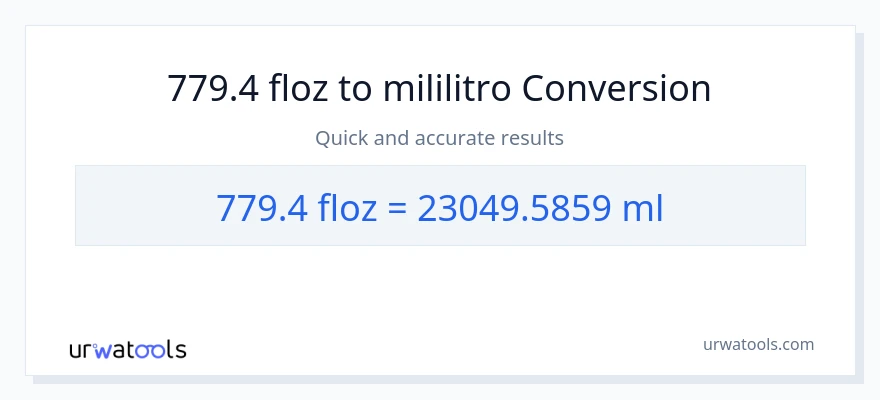 779.4 mga onsa ng likido patungong mga mililitro na conversion
