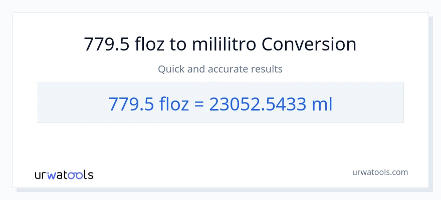779.5 mga onsa ng likido patungong mga mililitro na conversion