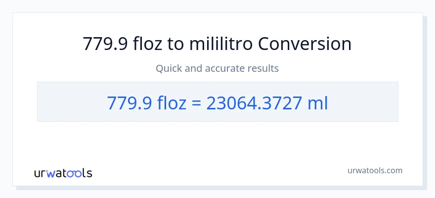 779.9 mga onsa ng likido patungong mga mililitro na conversion