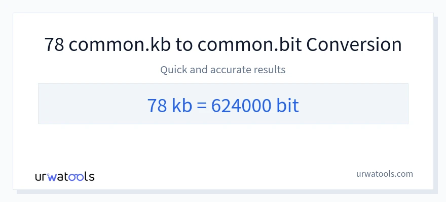 78 Kilobytes 到 Bits 轉換