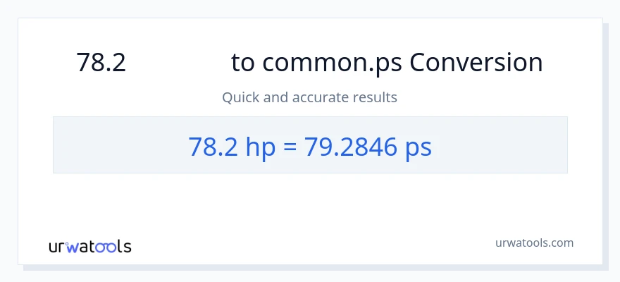 78.2 అశ్వశక్తి నుండి Metric Horsepower కు మార్పిడి