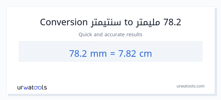 التحويل من 78.2 مليمترات إلى سنتيمترات
