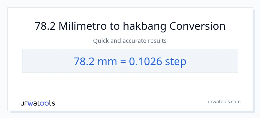 78.2 milimetro patungong mga hakbang na conversion