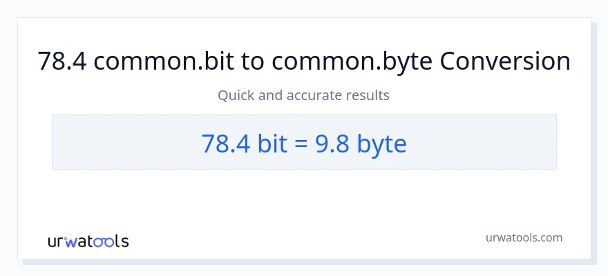 78.4 Bits patungong Bytes na conversion