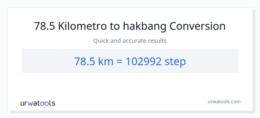 78.5 Kilometro patungong mga hakbang na conversion
