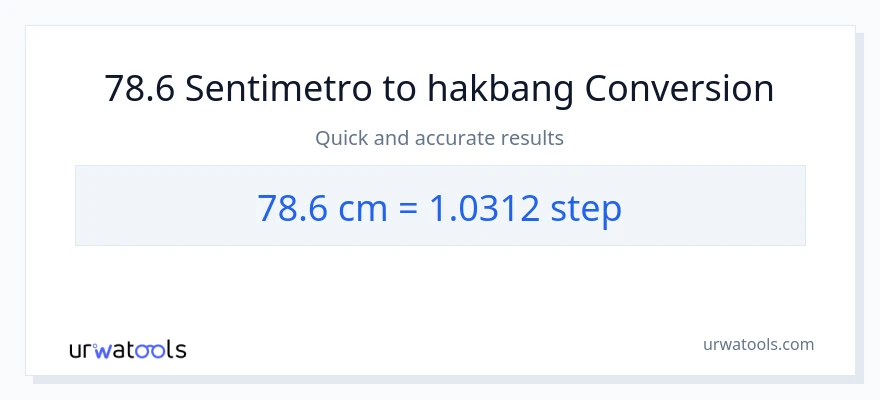 78.6 Mga Sentimetro patungong mga hakbang na conversion