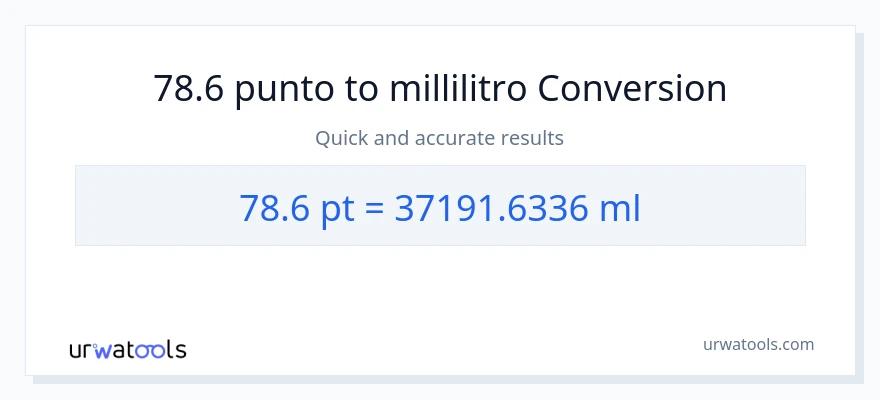 Conversione da 78.6 Pints a millilitri