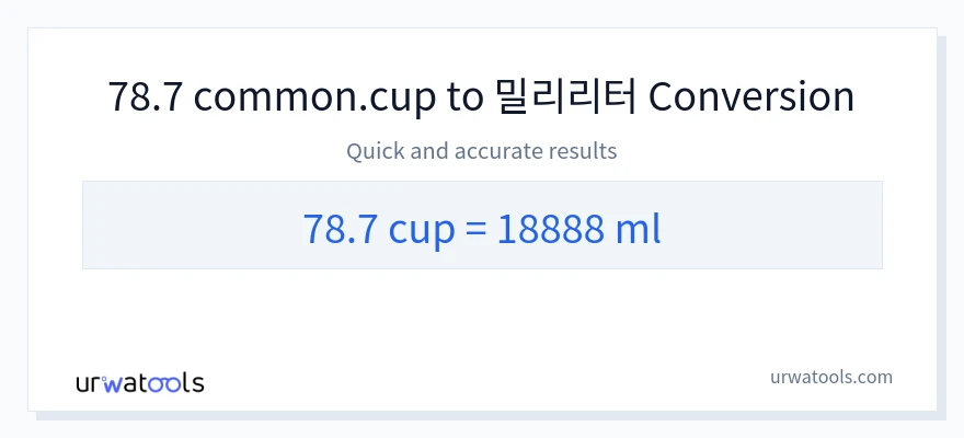 78.7 컵에서 밀리리터으로의 변환