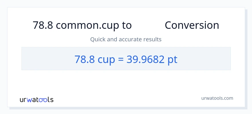 تبدیل 78.8 فنجان‌ها به Pints
