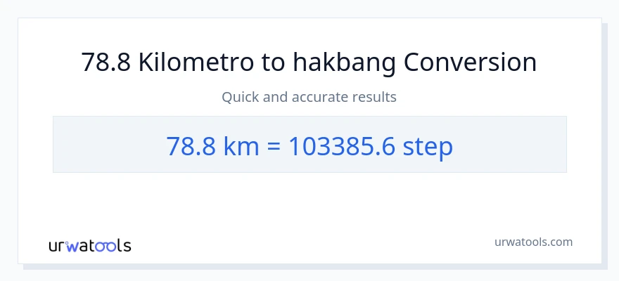 78.8 Kilometro patungong mga hakbang na conversion