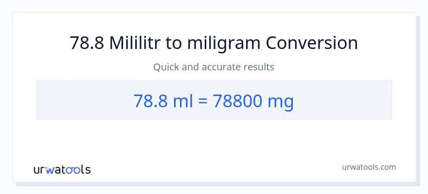 Konverze z mililitrů na miligramy: 78.8