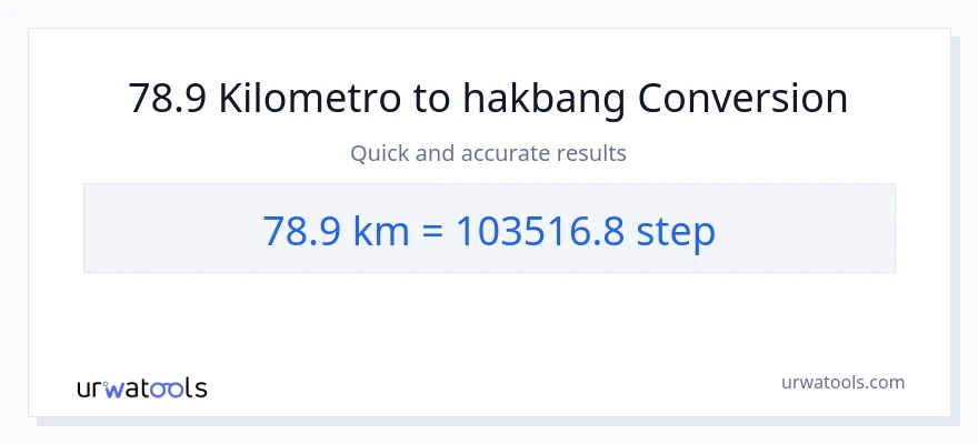 78.9 Kilometro patungong mga hakbang na conversion