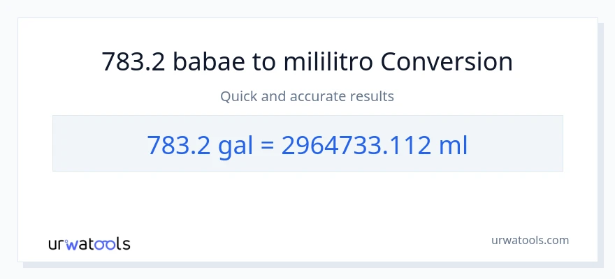 783.2 Mga galon patungong mga mililitro na conversion