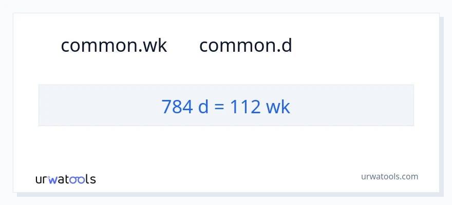 تبدیل 784 روزها به هفته‌ها