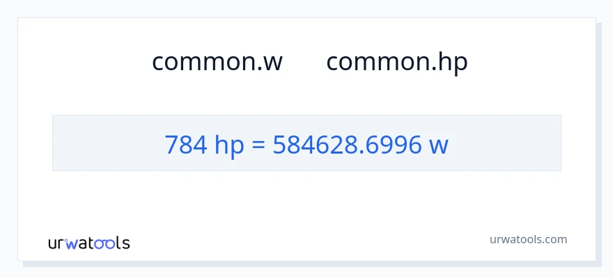 تبدیل 784 اسب بخار به وات