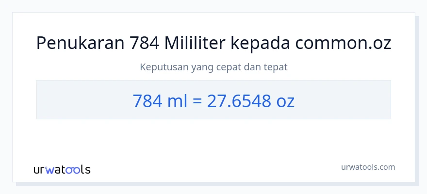 784 mililiter to Ounces conversion