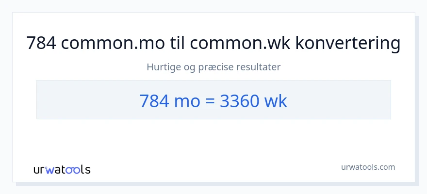 784 måneder til uger konvertering