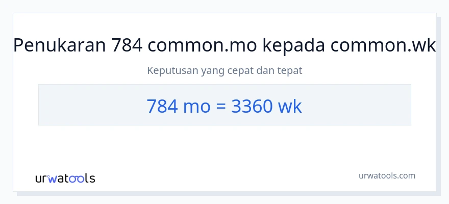 784 Months to Weeks conversion
