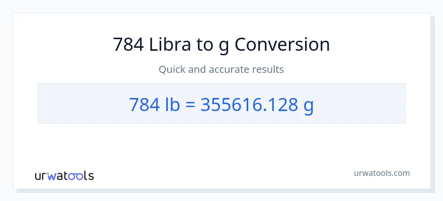 784 Lbs patungong Gramo na conversion