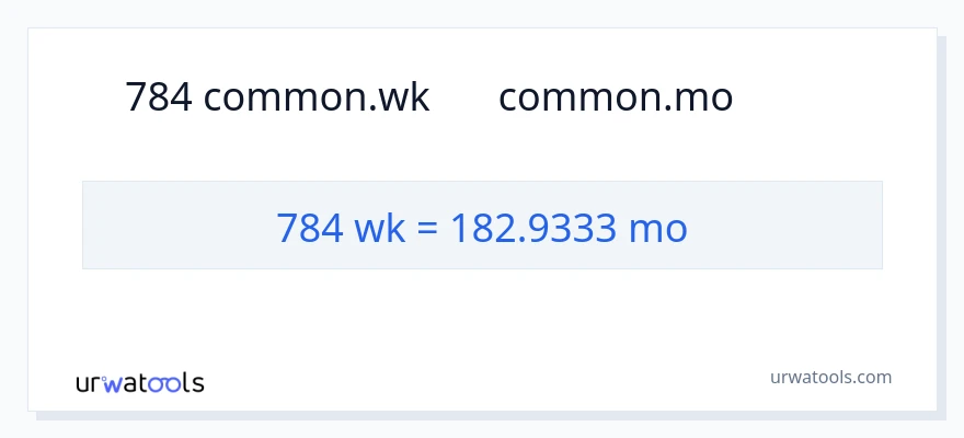 784 数週間 から ヶ月 への変換