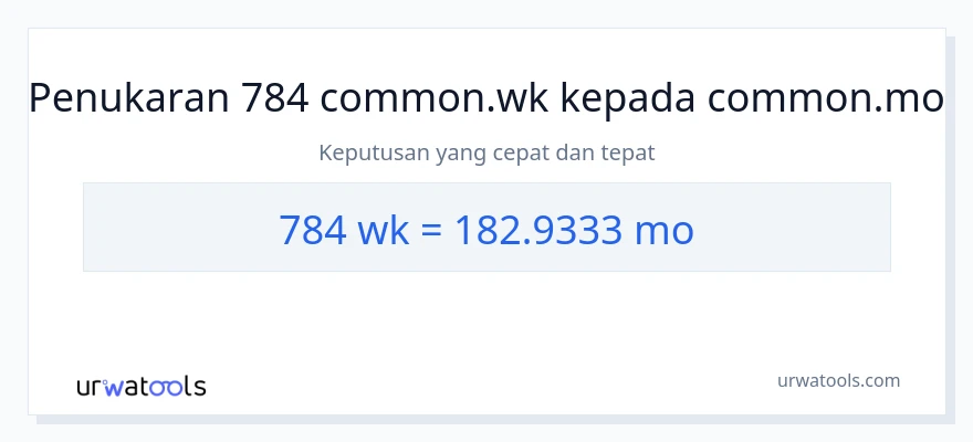 784 Weeks to Months conversion