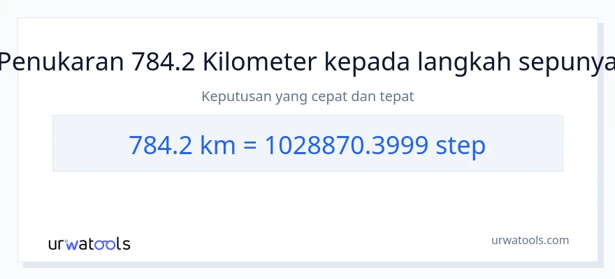 784.2 Kilometer to steps conversion