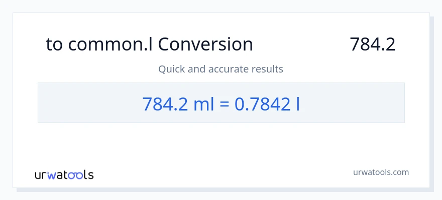 تبدیل 784.2 میلی‌لیتر به Liters