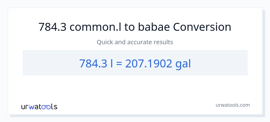 784.3 Liters patungong Mga galon na conversion