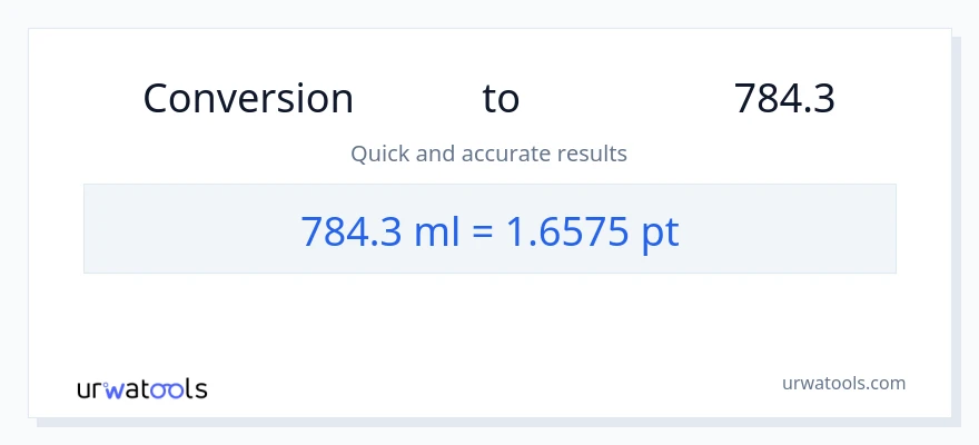 تبدیل 784.3 میلی‌لیتر به Pints