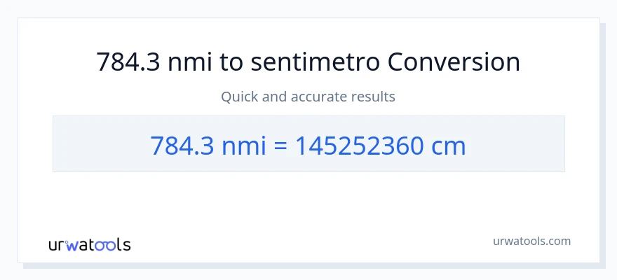 784.3 milyang nautikal patungong Mga Sentimetro na conversion